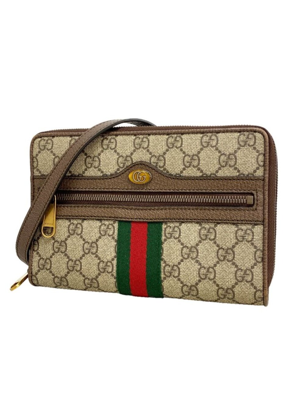 Gucci Shoulder Bag Ophidia Brown Gold